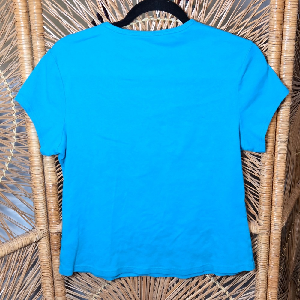 Arizona Girl XL Jr Smal Y2K Butterfly Graphic Tee Shirt Short Sleeve Bright Blue - Picture 3 of 5